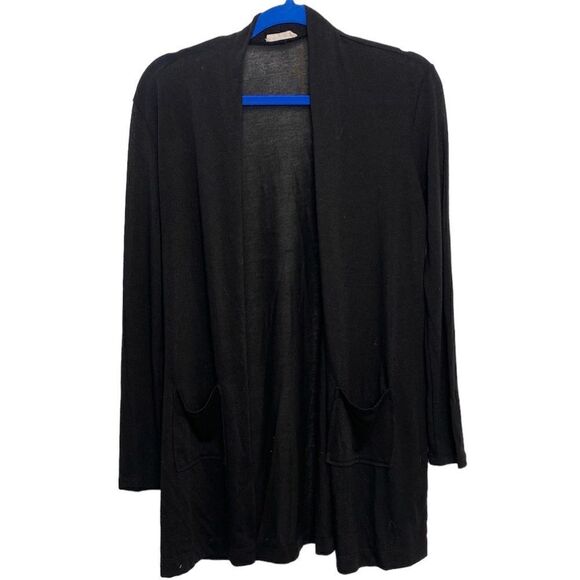 SALE I. Joah Open Front Long Light Weight Cardigan Black Size Small - Picture 1 of 4